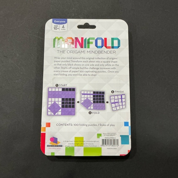 New Manifold Origami 100 Puzzle Game Paper Brainwright Sealed Gift Brain Teaser - Picture 2 of 6